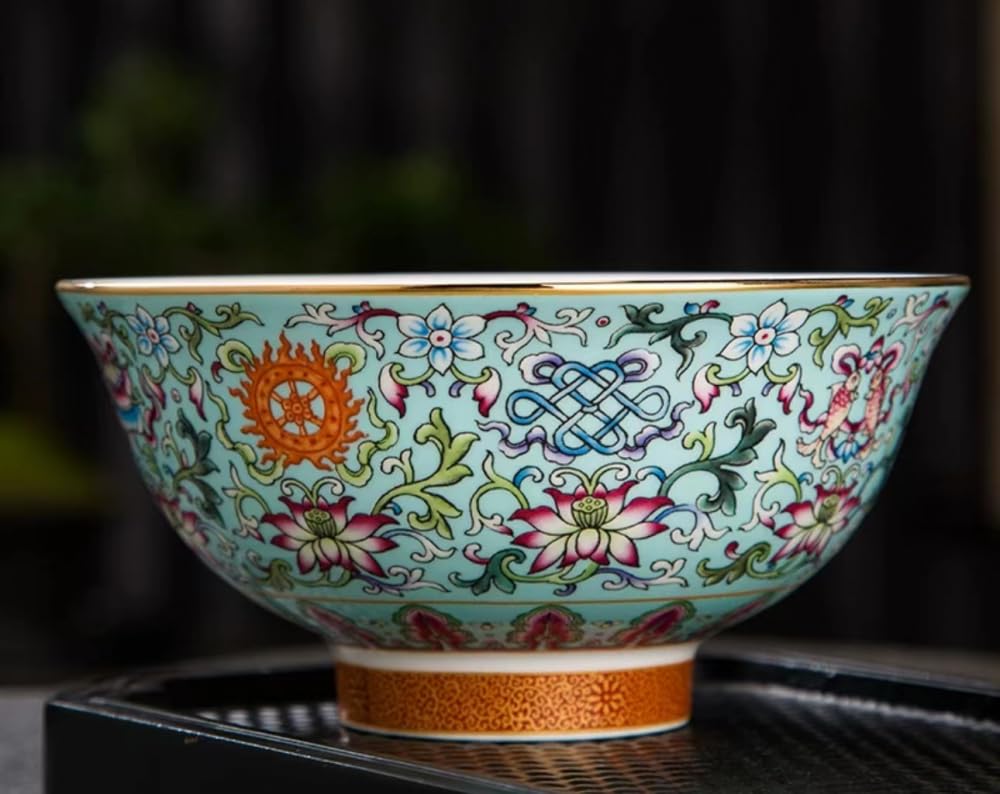 Amazon｜中国古代宮殿スタイル磁器ライスボウル、お粥ボウル、スープ
