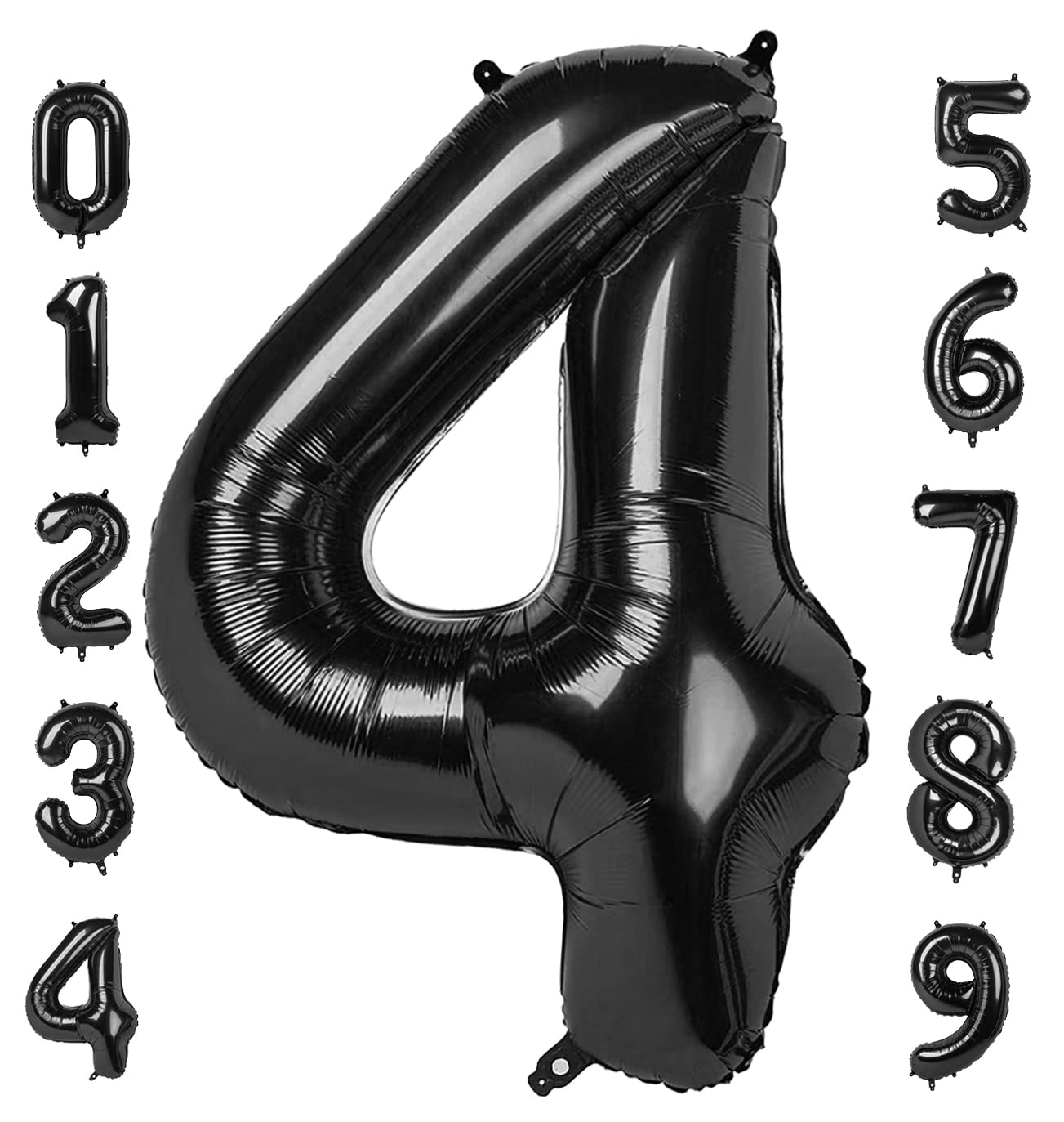 40 Inch Large Numbers Balloon, 4 Black Ballon for 4th 14 40 44 Birthday Party, Balloon 4 Number for Graduations Wedding Supplies