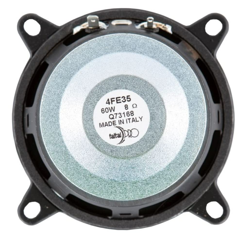 1 WOOFER FAITAL Pro 4FE35 Altavoz impedancia 8 Ohm 10 cm 100 mm 4" diámetro 30 Watt rms y 60 Watt MAX para hogar sensibilidad 91 db, 1 Pieza