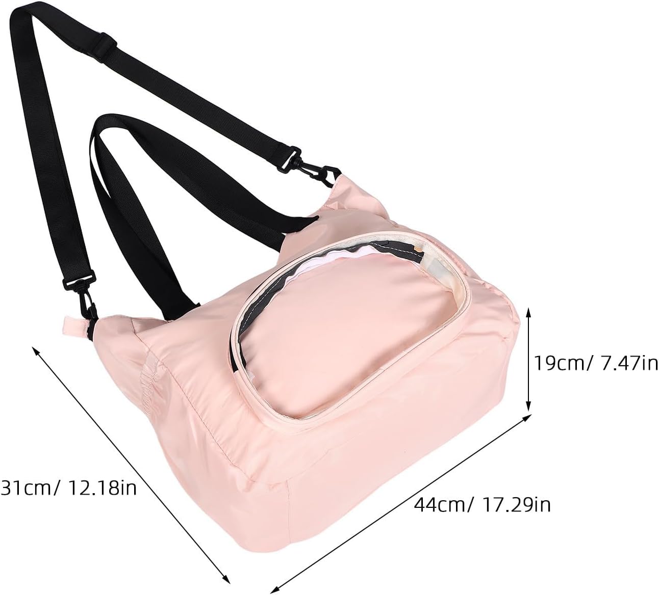 Outanaya Large Capacity Multifunctional Pink Polyester Handheld Crossbody Messenger Bag Stylish Travel Tote for Parents and Infants Suitable for Shopping and Work