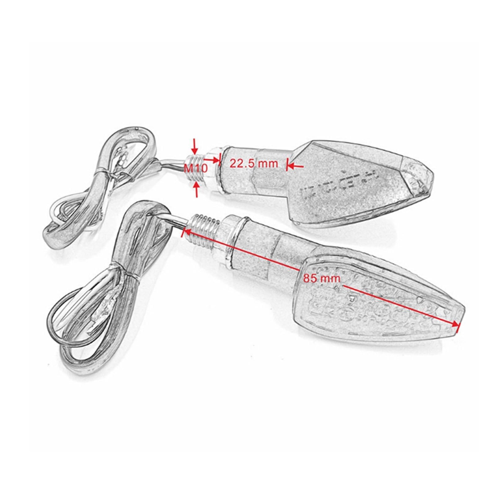 Mini Indicatori di Direzione Indicatore di direzione anteriore o posteriore per moto Per Ducati, tutti i modelli e anni, 14 LED, luce Per Ambra, universale, 12V