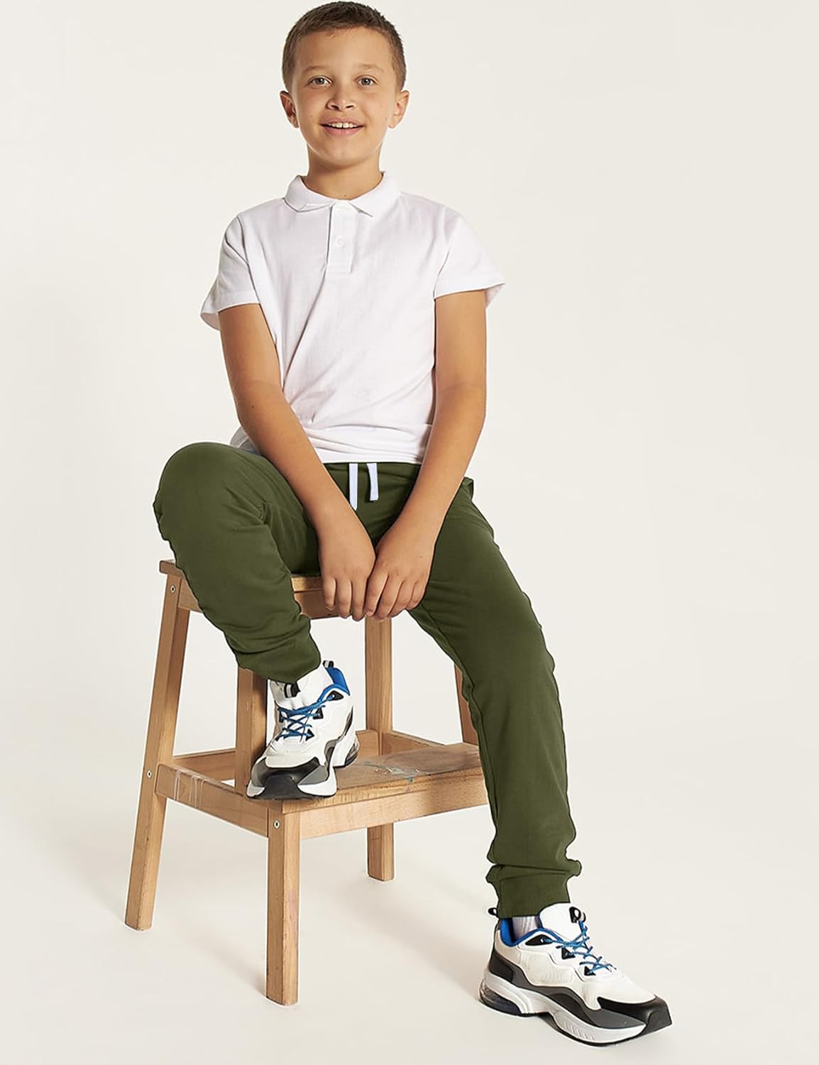 Flygo Boys Girls Fleece Pants Sherpa Lined Sweatpants Athletic Joggers Winter Warm Unisex Kids Active Pull-On Pants - Image 4