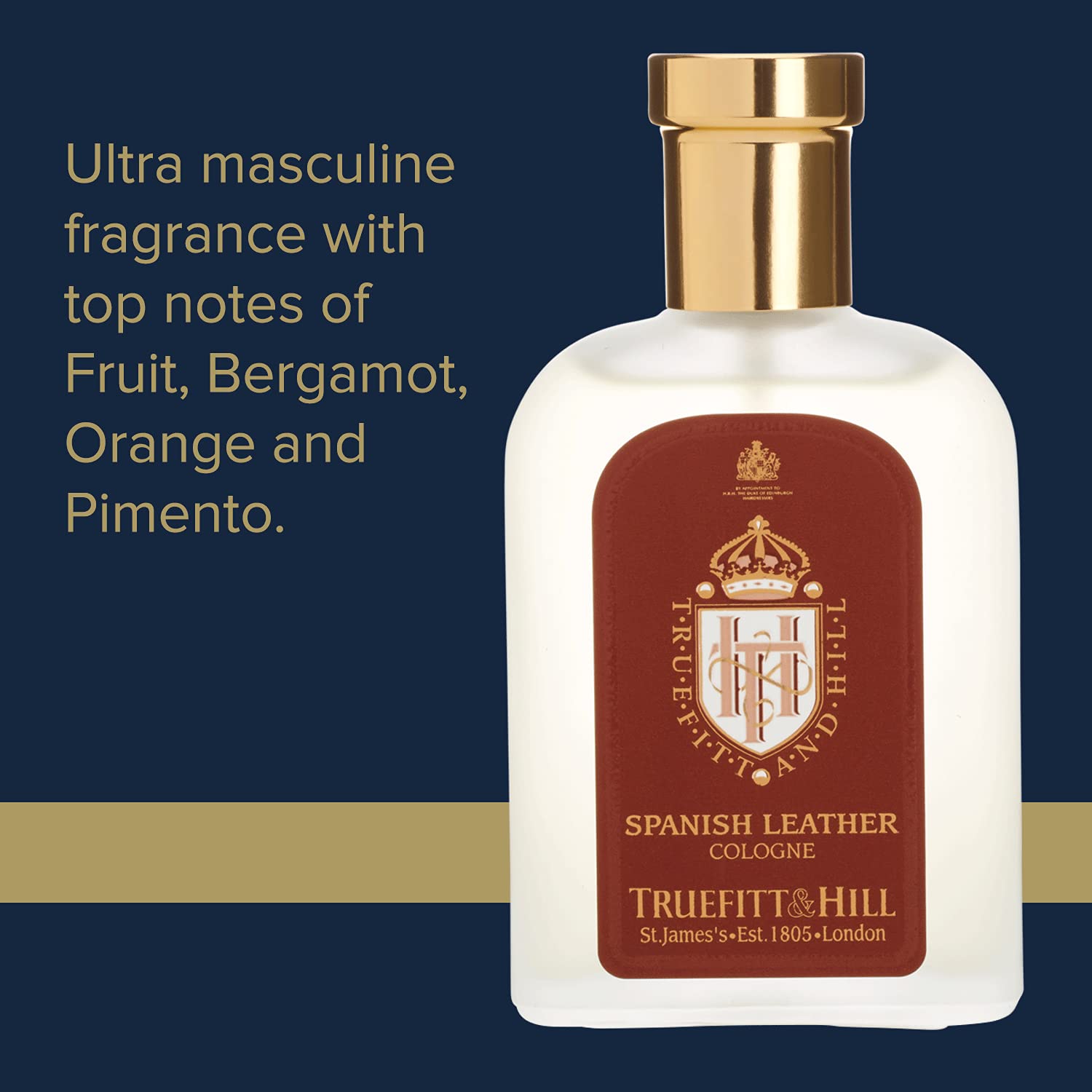 Truefitt & Hill Luxury Cologne - Spanish Leather - Premium Long-Lasting Fruit and Wood Men's Fragrance Presented in a Beautifully Etched Traditional Atomizer Bottle - 3.38 oz. - Image 3
