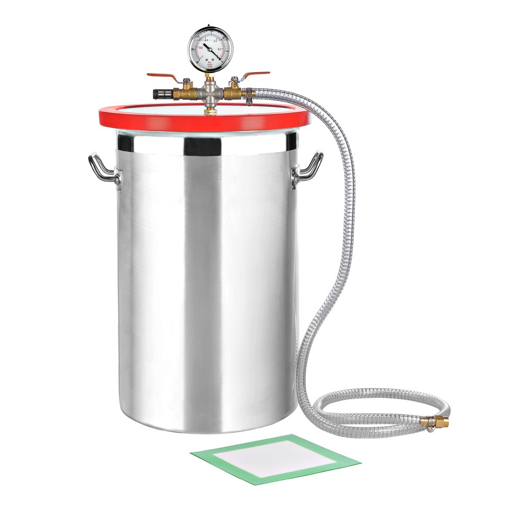 Melko Vakuum-Kammer 27,7L aus Edelstahl 28CM Entgasungskammer Harzfalle Vacuum Chamber