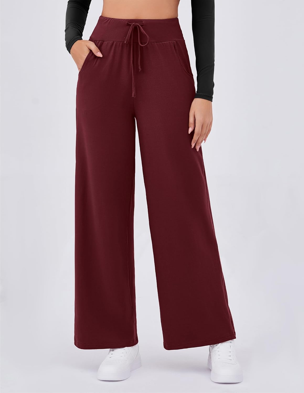 Arolina Women's Wide Leg Pants Casual High Waist Drawstring Palazzo Pants Flowy Drapey Lounge Sweatpants with Pockets - Image 2