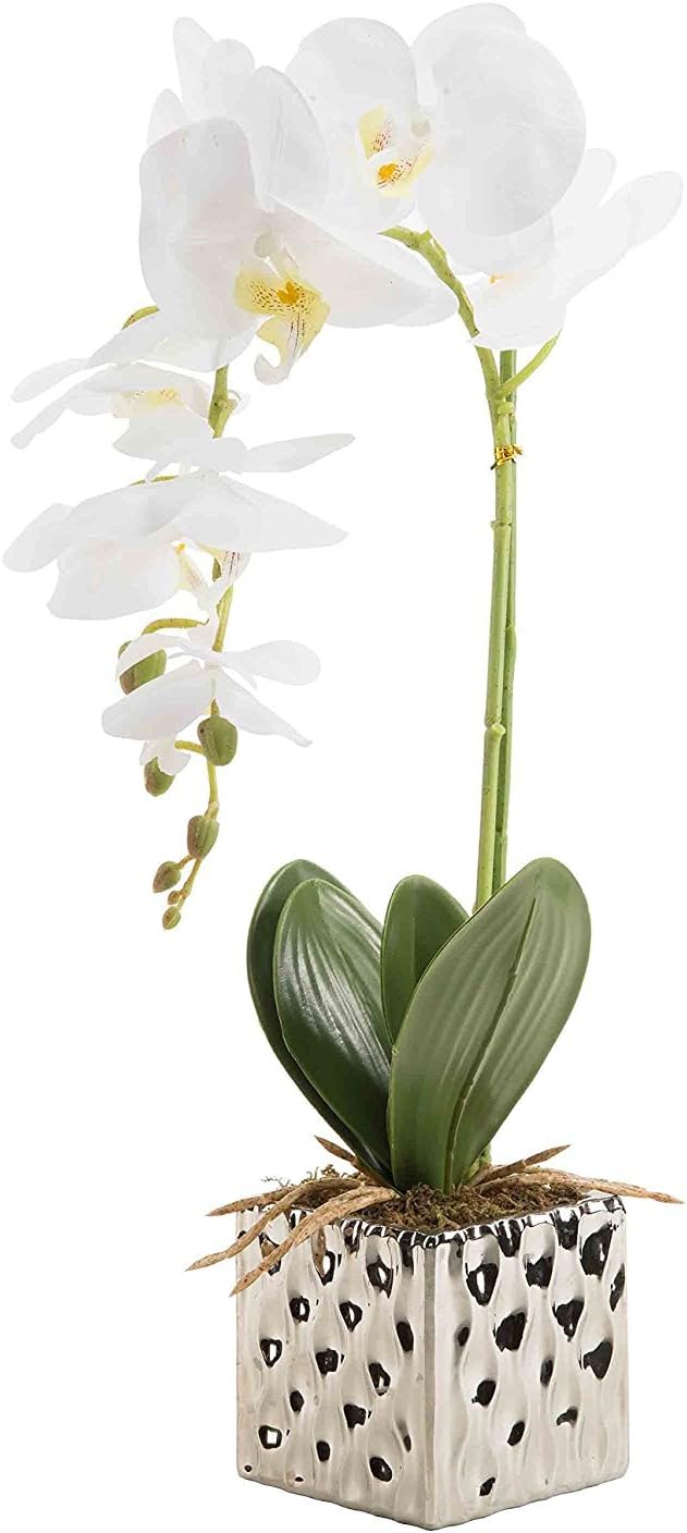 Artificial with Vase Decorative Orchid Flower