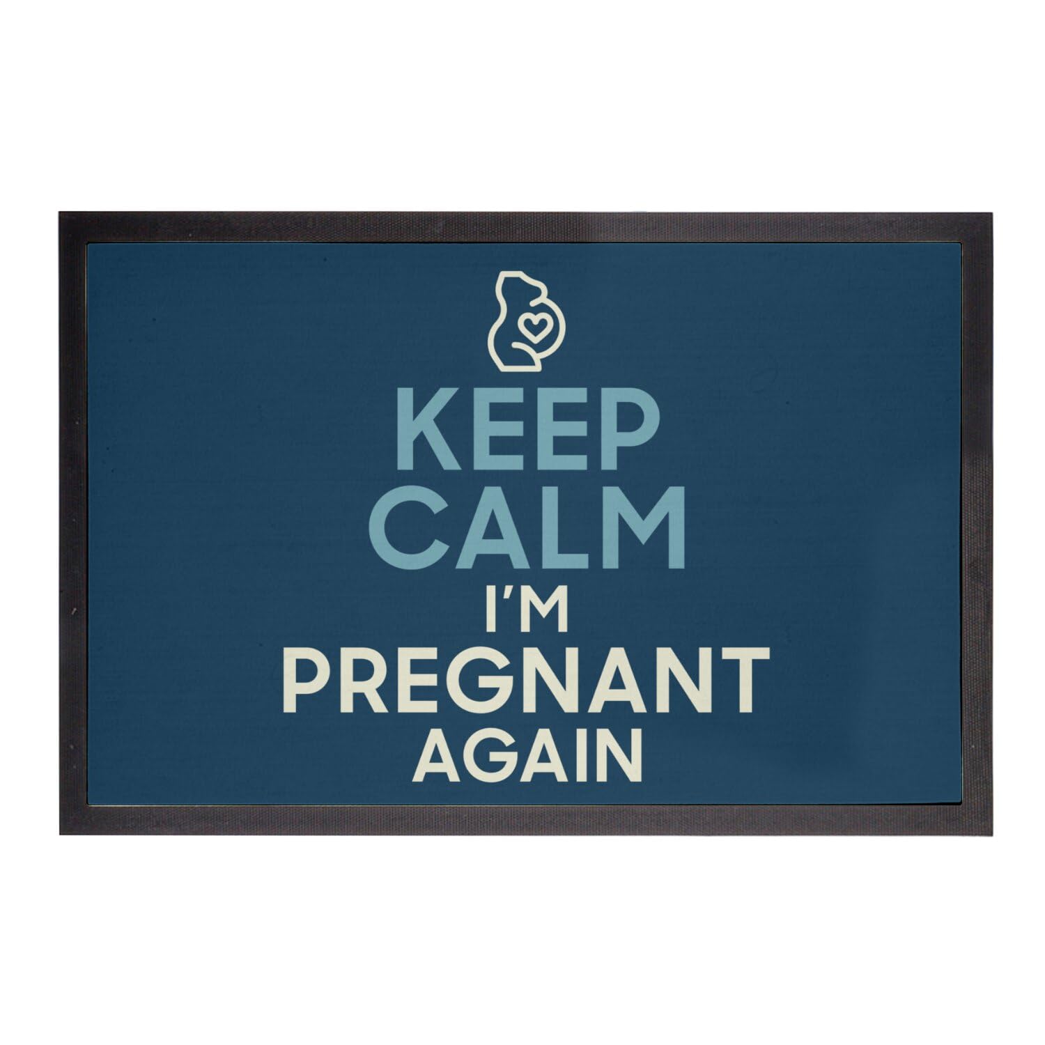 Paillasson future maman tapis d'accueil bleu tendre Keep Calm pour entrée