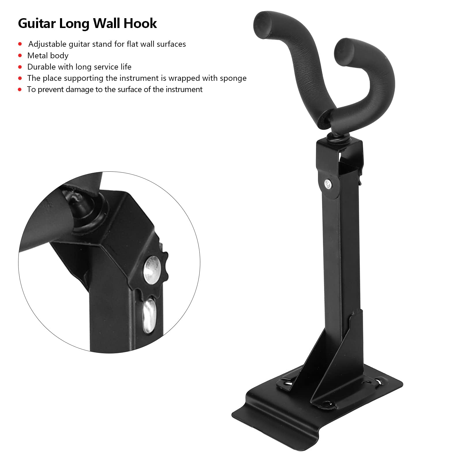Guitar Holder Wall Mount Guitar Hanger, Guitar Long Wall Hanger - Image 4