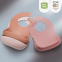 Vista 7 de Silicone Bibs for Babies Toddler Set of 3, BPA Free, Soft Adjustable Waterproof Bibs for Feeding Essentials