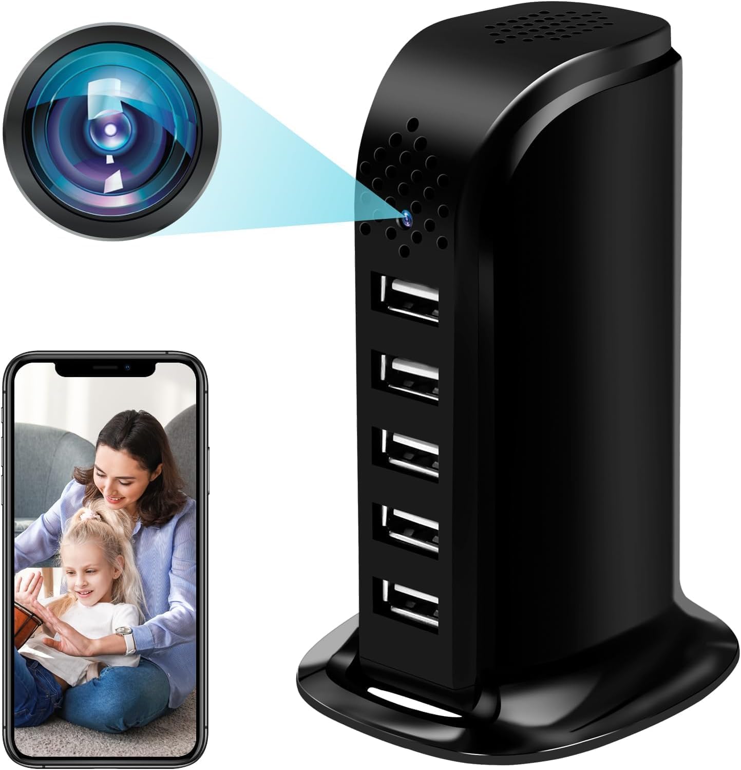 wifi camera 5 porti carica usb hidden spy