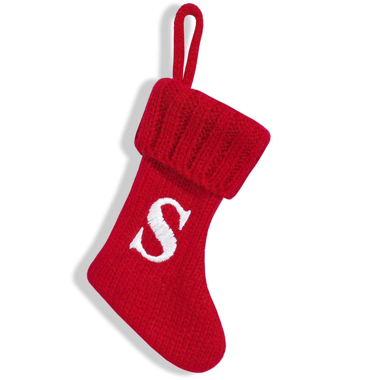 Personalised Christmas Stocking Letter A-Z Santa Stocking Embroidered Christmas Boots Christmas Stocking Red Xmas Gift Bag Christmas Decorations for Christmas Tree Fireplace