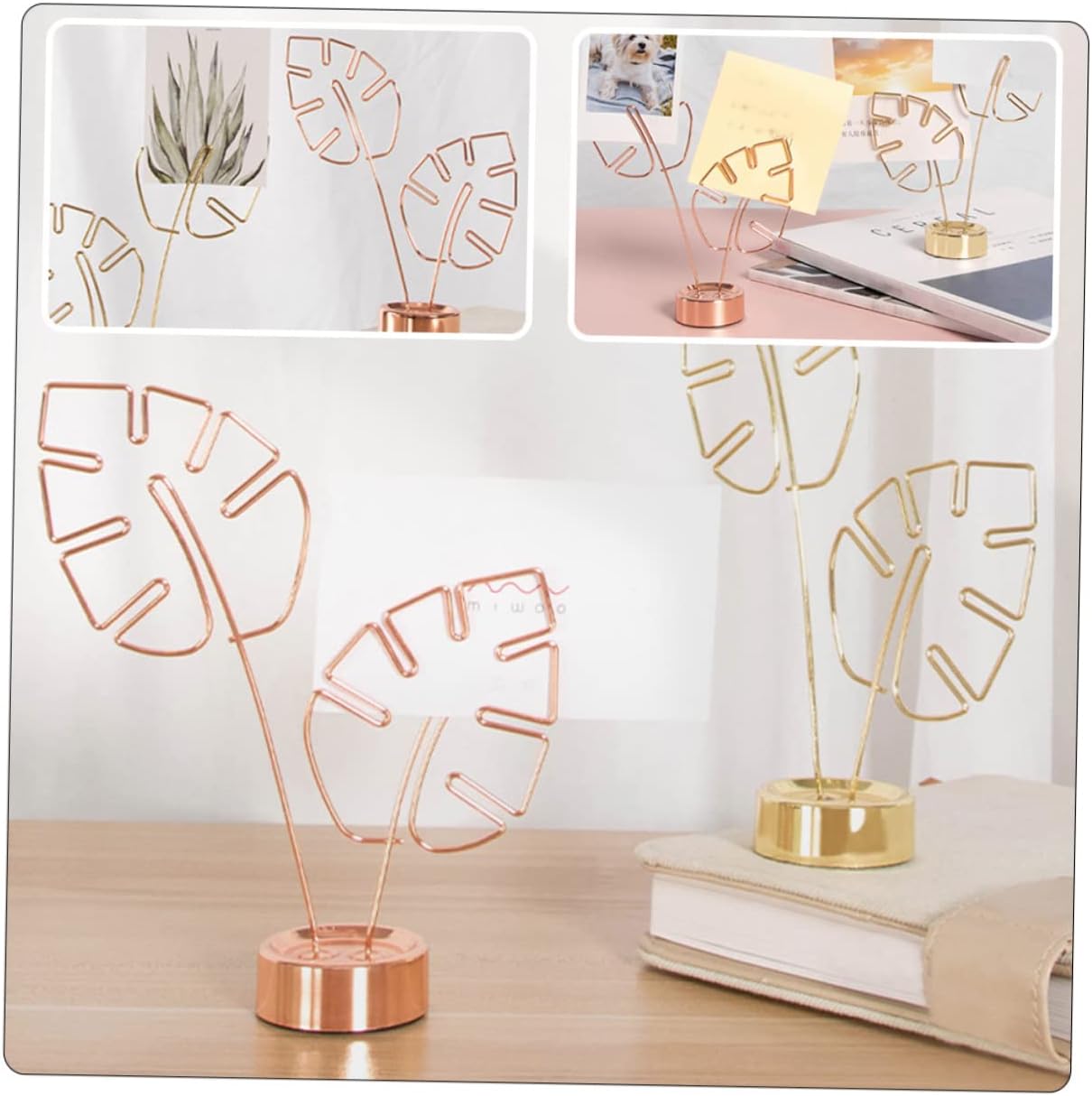 2pcs Desk Decor Photo Holder Stands Note Clip Stand for Office Supplies Standing Picture Holder