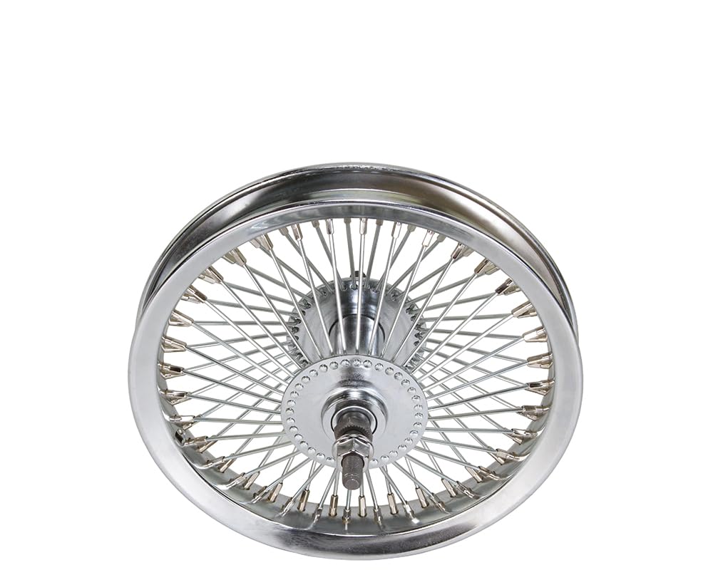 Lowrider Bike 12 Steel Front Wheel 72 Spoke 14g UCP 3/8 Axle Single Wall Chrome.