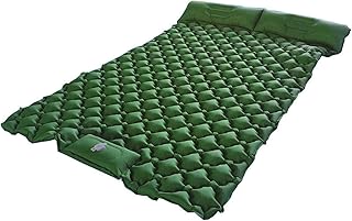 Colchão inflável para piquenique ao ar livre Tpu almofada de dormir dupla, tapete de dormir inflável com travesseiro, tapetes de rolo à prova d'água e à prova de umidade, tamanho de pacote ultraleve e pequeno, para verde (pinheiro)