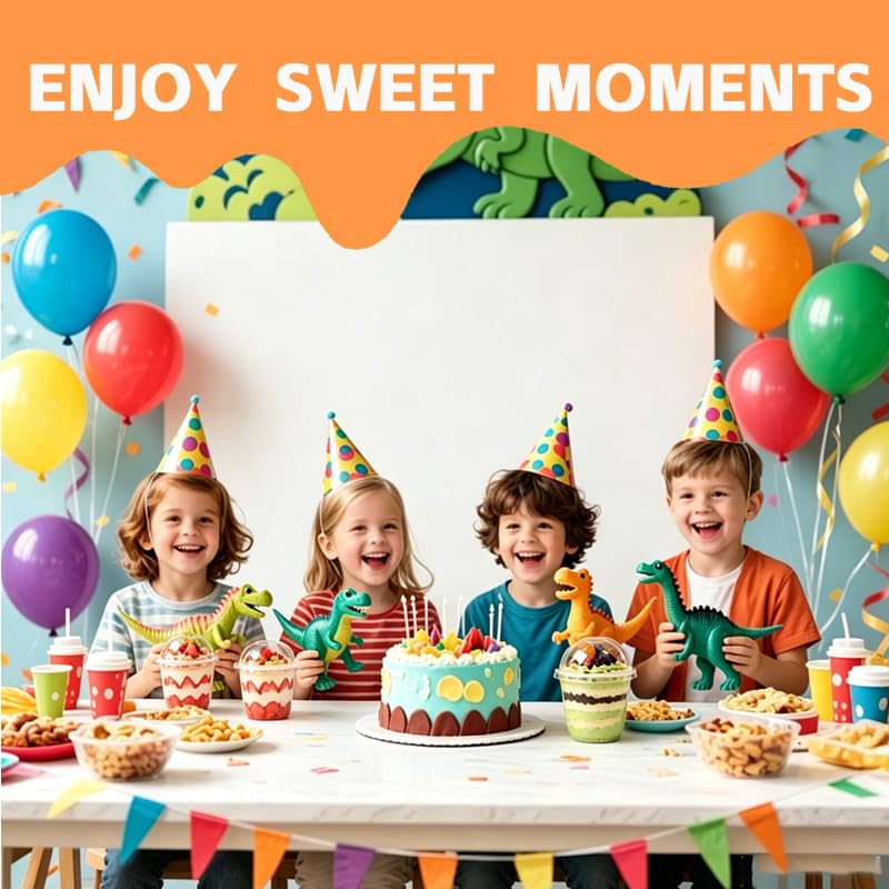 ZoneYan 50 Pezzi Tazze da Dessert Plastica, Rotonde Bicchieri Dessert, 250 ml, Finger Food Contenitori, Plastica Coppe Dessert, Coppette Desserts con Coperchio, Tazze Desserts con Cucchiaio (R)