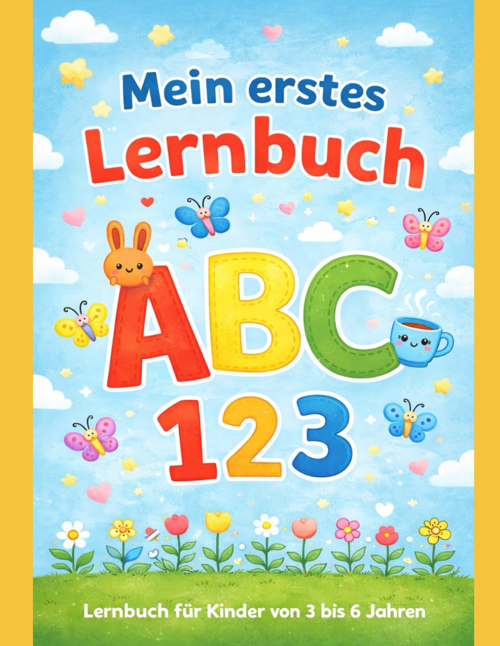 Mein erstes Lernbuch - ABC & Zahlen spielerisch lernen (Ausmal und Übungsbuch für Kinder von 3 - 6 Jahren ) Vorschule und Kindergarten: Buchstaben A - ... - Malen, Nachspuren & Lernen mit Spaß