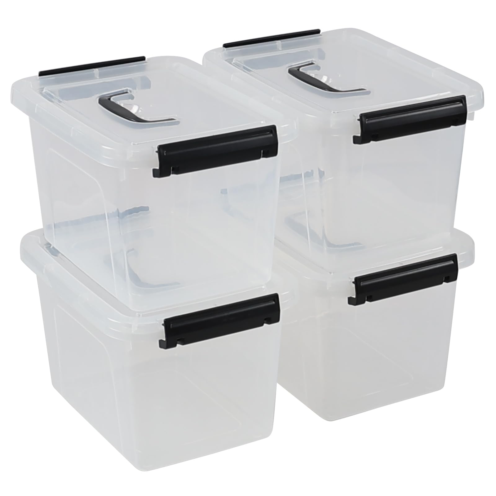 Boîte de rangement verrouillable en plastique 6 litres lot de 4 empilable