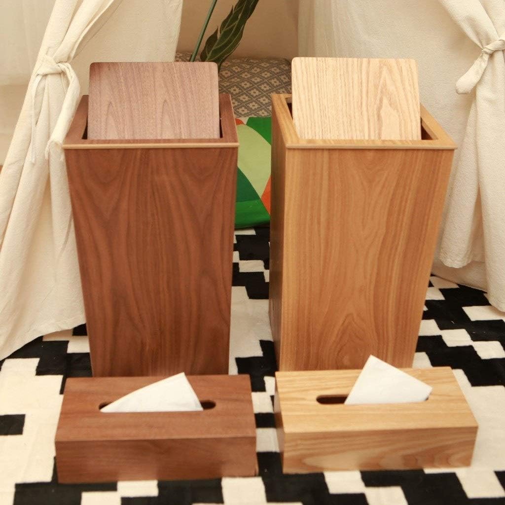 Cesto de papel con tapa para evitar malos olores cubo de basura for exteriores en madera