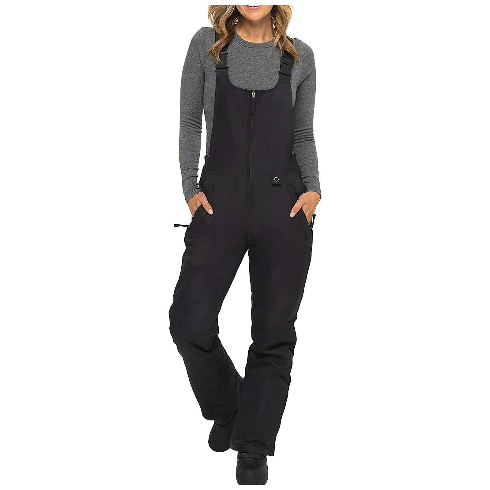 Skianzug Damen Einteiler Skihose Damen Gefüttert Mit Träger Skioverall Snowboard Wasserdicht Schneeanzug Winter Warme Schneejacke Skifahren Sätze Outdoor Sport Skisuit Jumpsuit Schneeoverall S-3XL