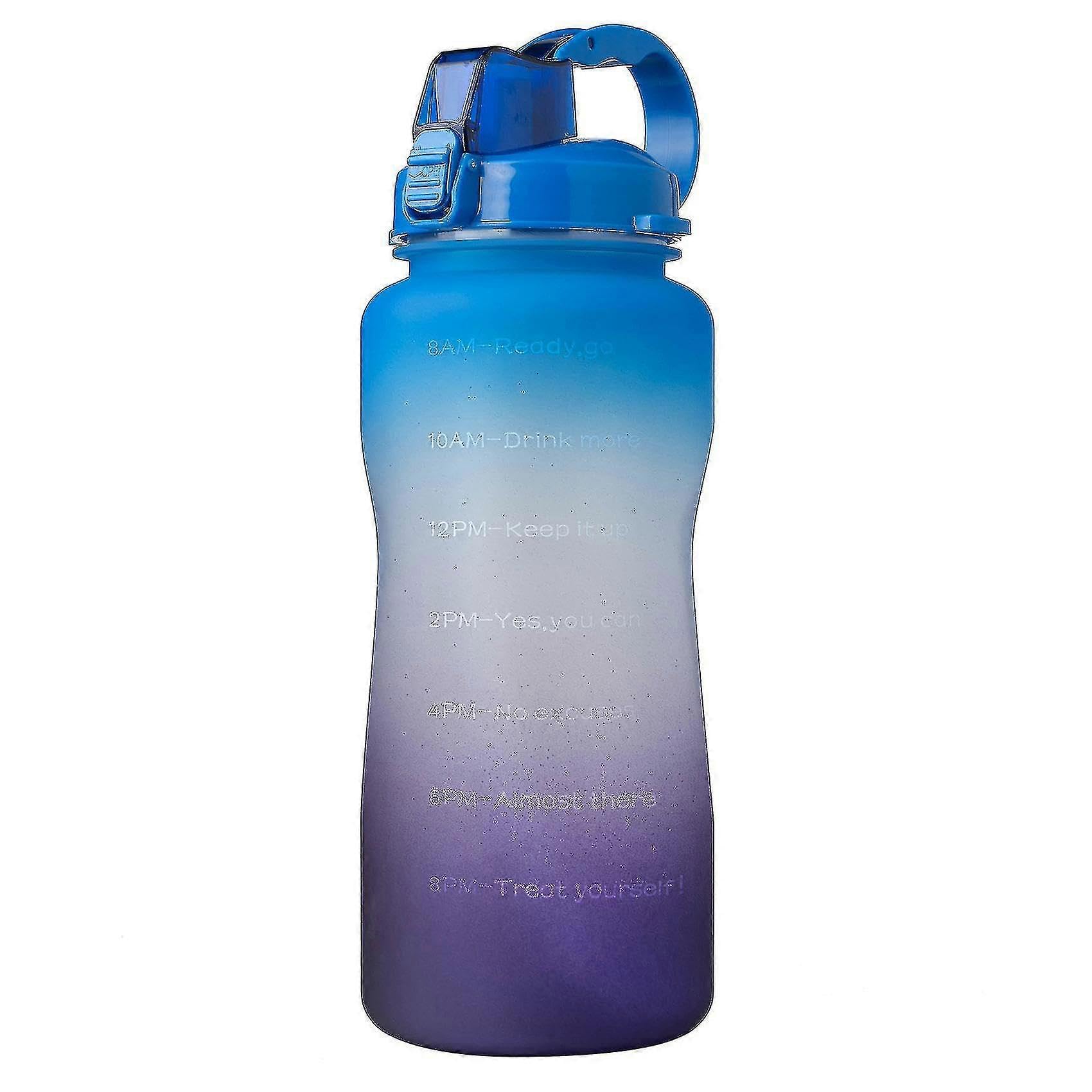 JOYHAPPST Christmas 2000ml Motivational Outdoor Water Bottle With Time Marker And Straw, Leakproof Tritan Bpasports Bottle