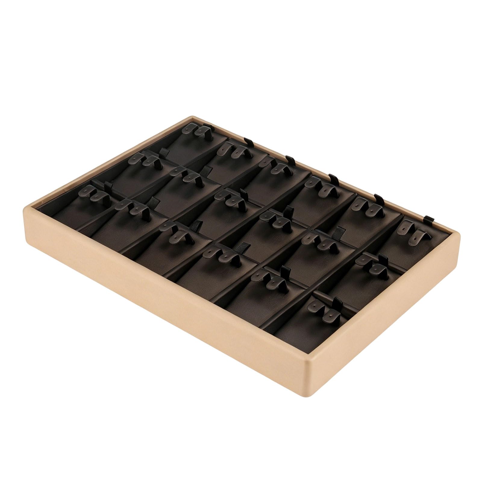 Poystng Practical Leather Jewelry Box Tray 18x25x3cm Designed to Tangling and Keep Items Safe Compact Jewelry Display