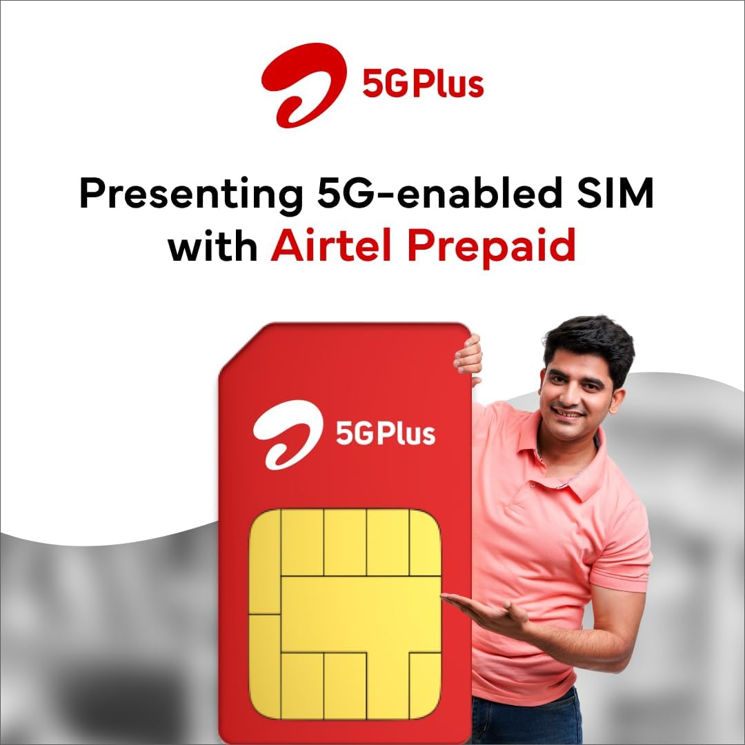 Airtel 5G Plus Prepaid SIM- Unlimited Calls, High-Speed Data| 23+OTT Benefits |Seamless Streaming, Gaming & Work On-The-Go Connectivity | Doorstep SIM Card Delivery and Activation By Airtel|HSN 998413