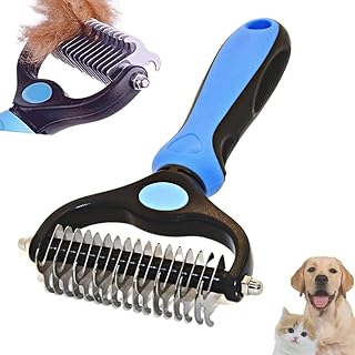 Tiertastisch Hundebürste & Katzenbürste für Mittel-& Langhaar, Unterwollkamm zur Entfernung von Unterwolle und Verfilzungen, Deckhaarschutz und Massageeffekt, Fellhaarbürste zur Enthaarung product image