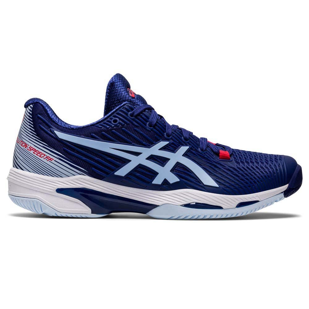 ASICS Donna Solution Speed FF 2 AC Scarpe da Tennis Scarpa per Tutte Le Superfici Blu Scuro - Blu Chiaro