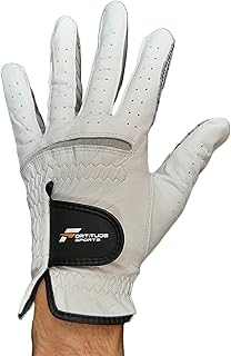 Fortitude Sports Unisex Leather Golf Glove Left Hand | Premium Cabretta Leather Golf Gloves | Non Slip Ladies And Mens Golf Gloves Left Hand For Right Handed Golfer