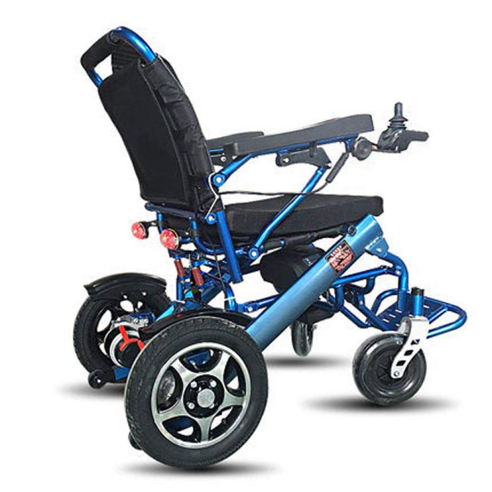 Sedia a rotelle Pieghevole Portatile, Sedia a rotelle per disabili Seniors per Auto Sedia a rotelle elettrica Sedia a rotelle Pieghevole in Alluminio Leggera, Blu