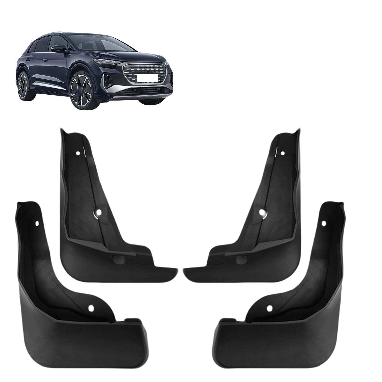 NYSLDSCO 4Pcs Premium Mud Flaps for Audi Q4 E-Tron 2022-2025 Front and Rear Splash Guards Durable Mudguards Protection Against Road Debris