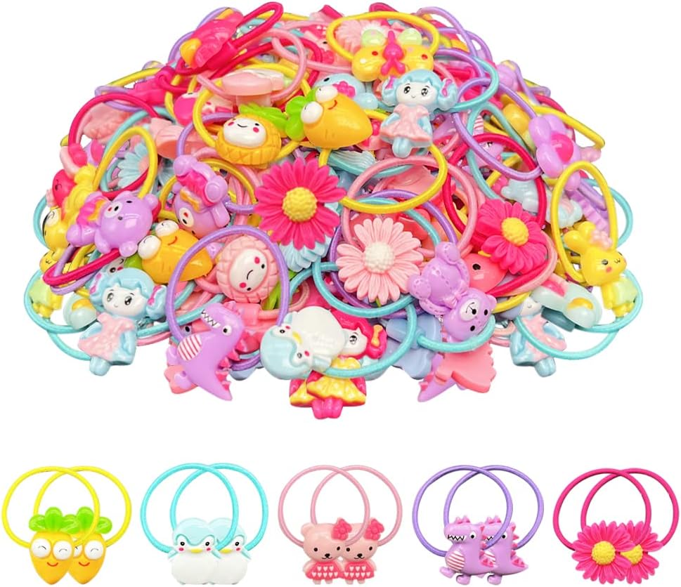 AMMY Colorful Hair Ties for Fine Hair, Small Soft Hair Bands Cute Hair