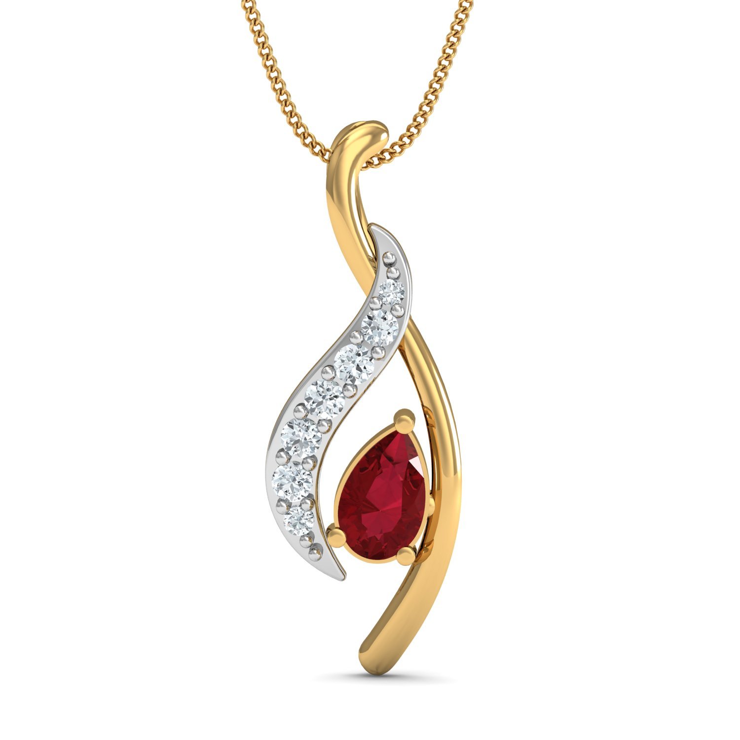dishis 14K /18k Yellow Gold and Diamond Designer Pendant For Womens-picture-29