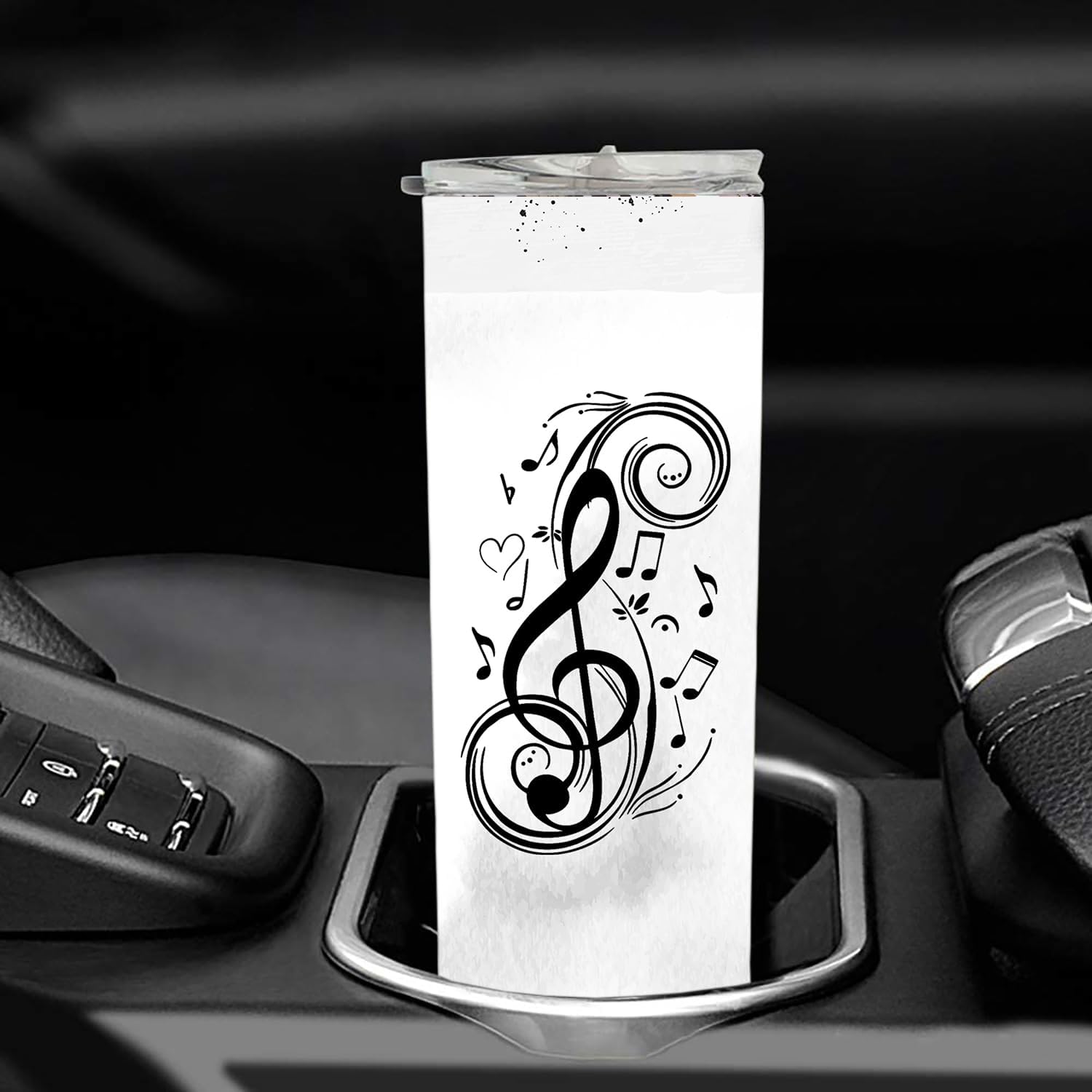 Music Note Skinny Tumblers with Lids and Straws, Vacuum Insulated Music Teacher Appreciation Gifts Travel Tumbler Cups 20 OZ for Men Women Students - Image 6