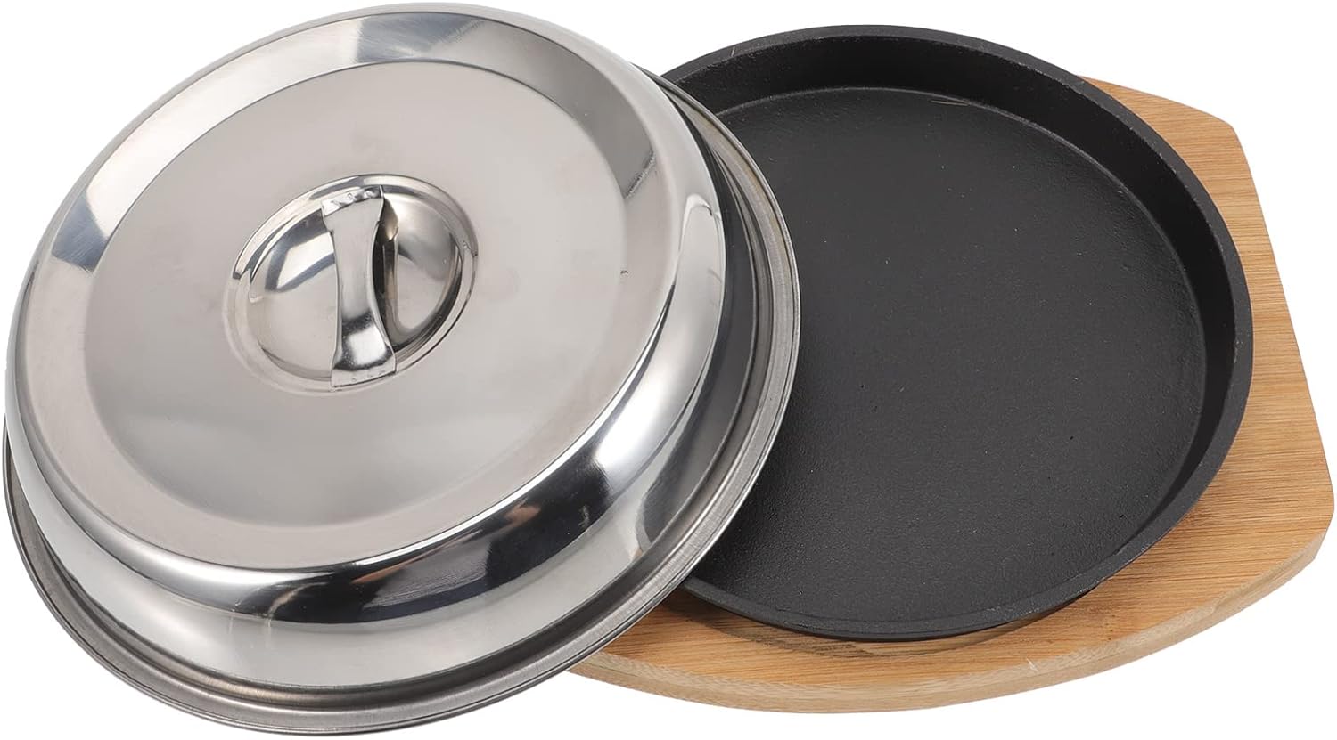 UPKOCH Non-stick Teppanyaki Grill Pan Frying Pan Lid Spring Form Roasting Cooking Steak Serving Tray