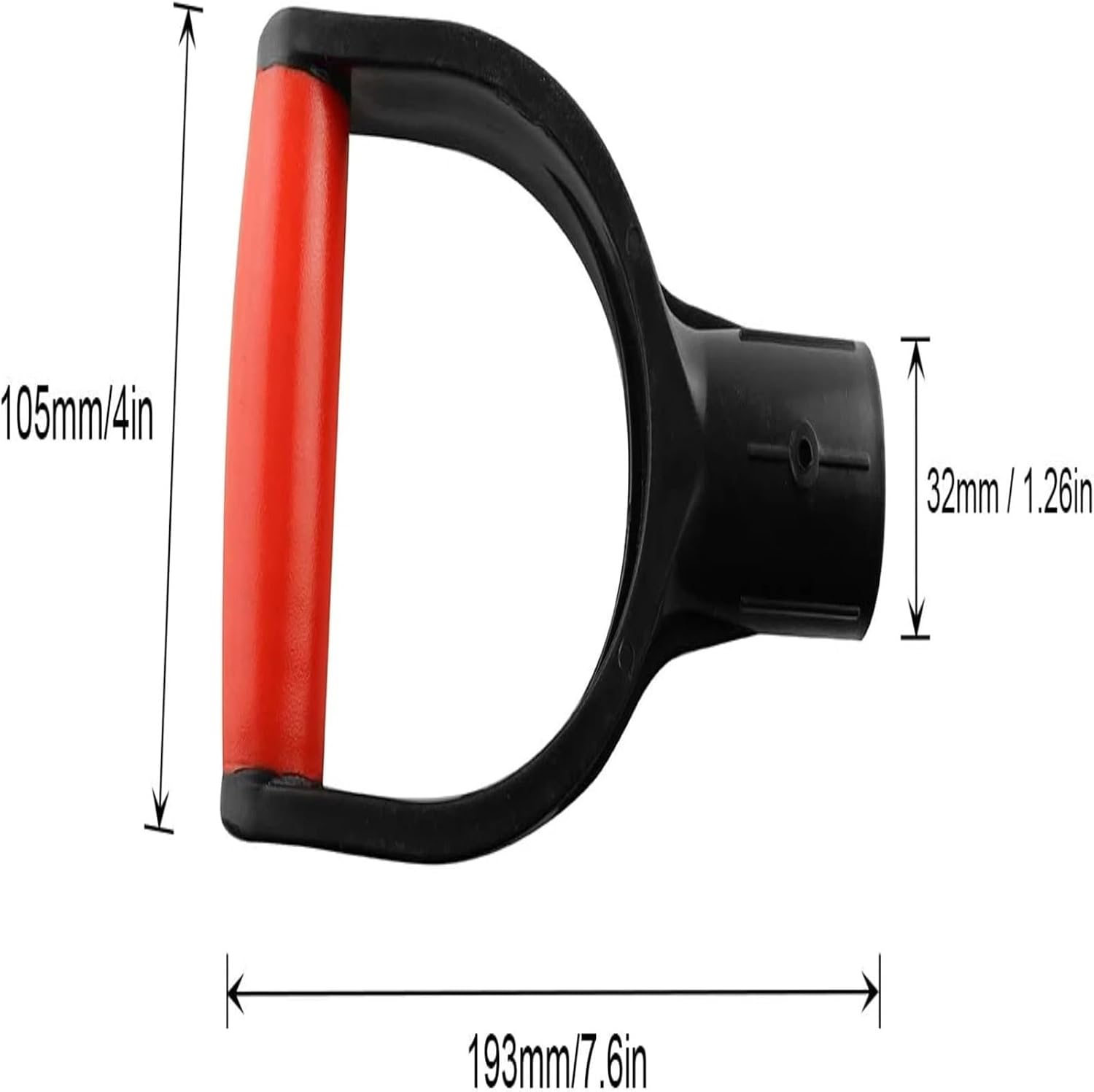 Shovel Handle Replacement 4pcs Spade Handle Red 32mm Inner Diameter Plastic Accessories for Digging Raking for Digging and Raking