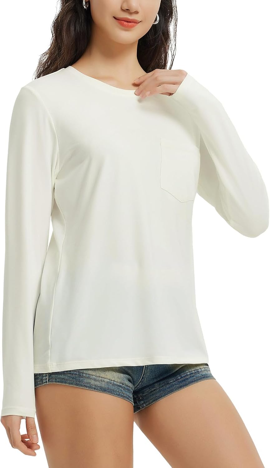 baleaf Women's Long Sleeve Workout Shirts for Women Active Tops Soft Activewear Moisture Wicking Running Clothes Travel