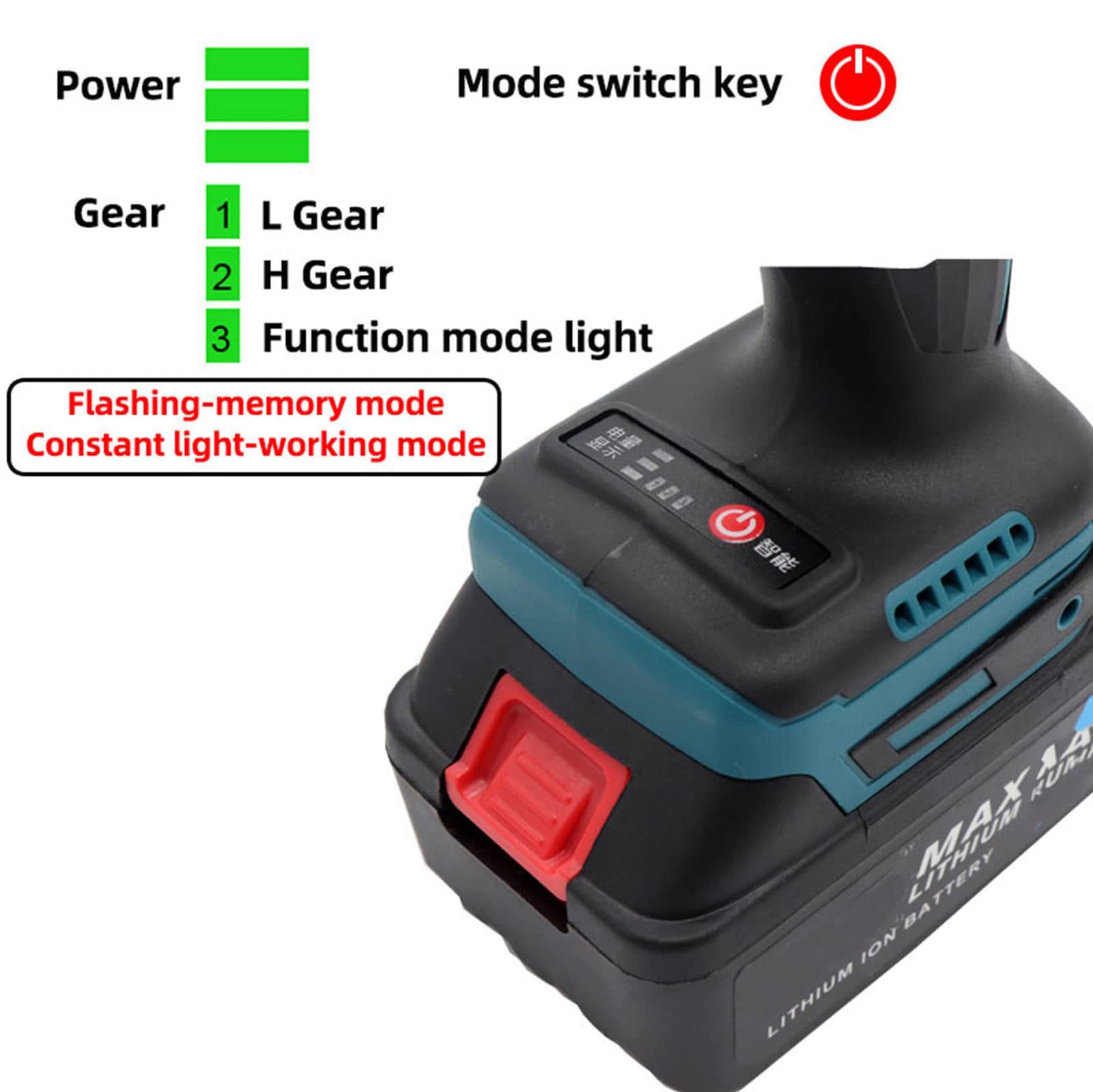 Adaptador De Pistola De Remache Eléctrico Herramienta De Inserción De Remachador Con 2 * Batería, 4000mah Portátil Inalámbrico Recargable Eléctrico Remachador Ciego