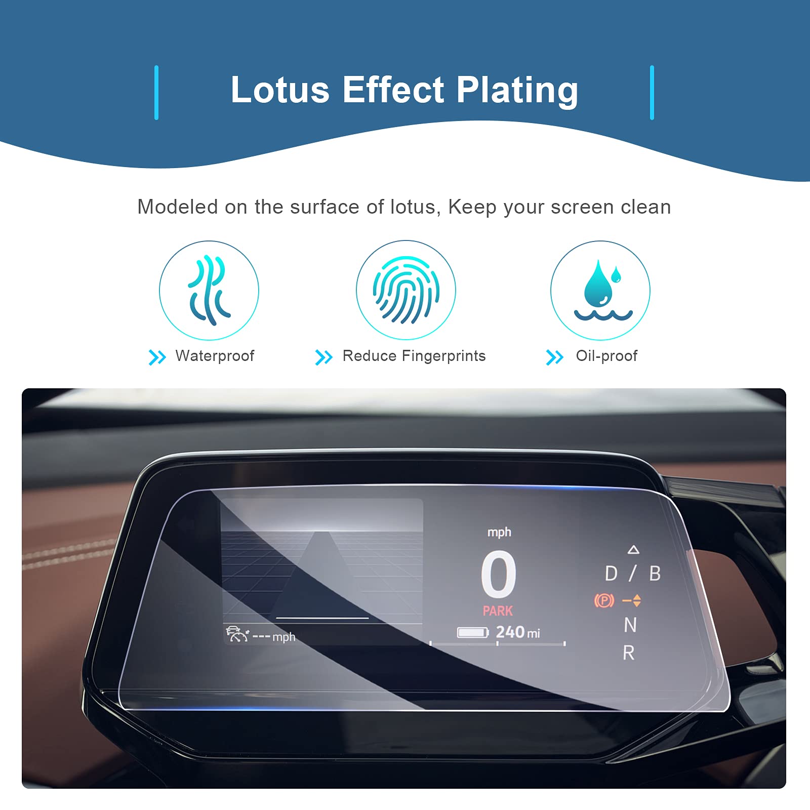 GAFAT [Lot de 2] Facelift 2024 V-W ID.4 ID.5 GTX Pro ID.Buzz 2025 2026 12,9 Film de Protection d'Écran de Navigation, Nano pour Nouveau ID4 2024 12,9 Touchscreen, Anti-chocs, 6H Anti-Rayures
