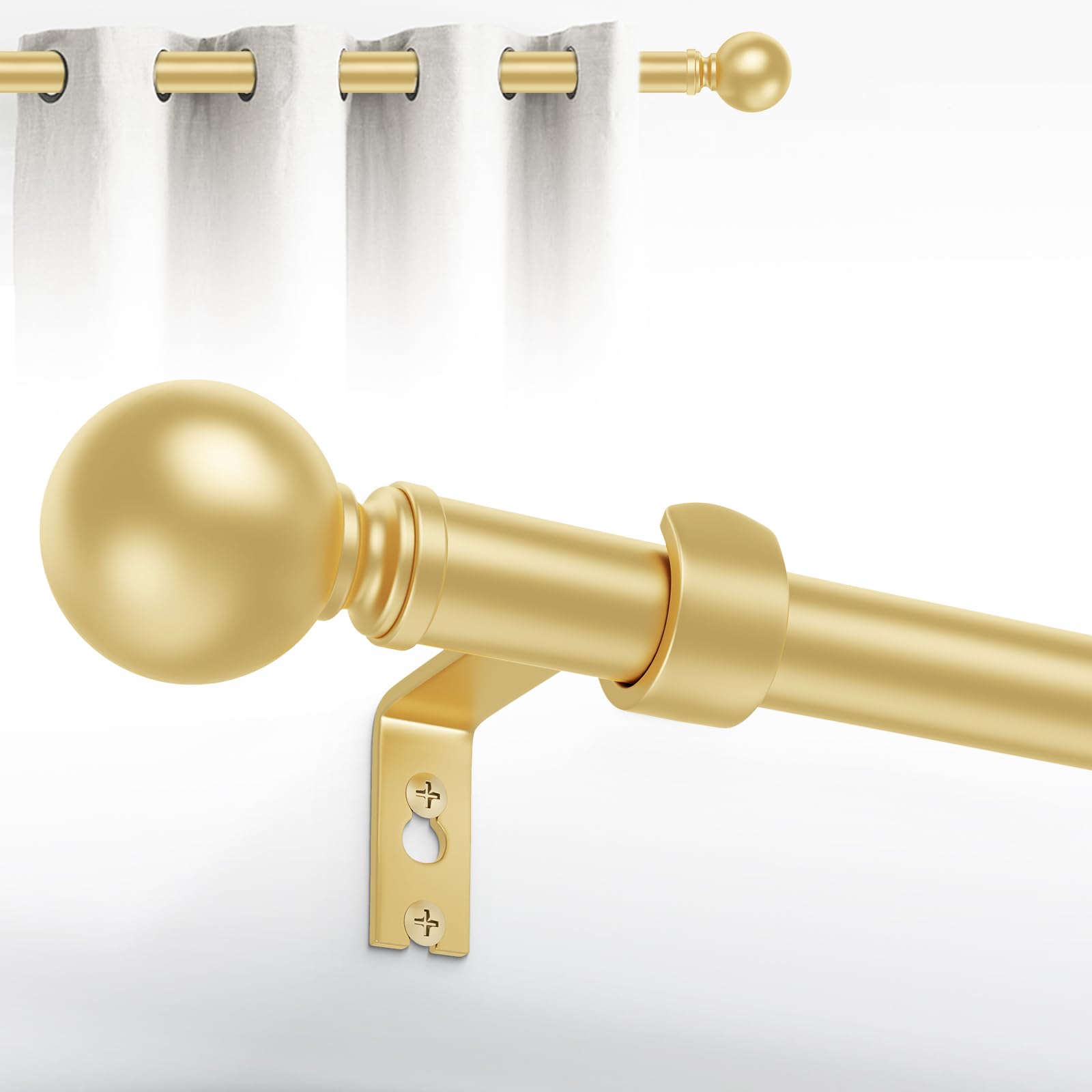 Hei!Dear Curtain Rods for windows 30 to 45 Inches(2.5-3.75 Feet), Adjustable 5/8 inch, Heavy Duty Decorative Splicing Curtain Rod,Small Window Rods