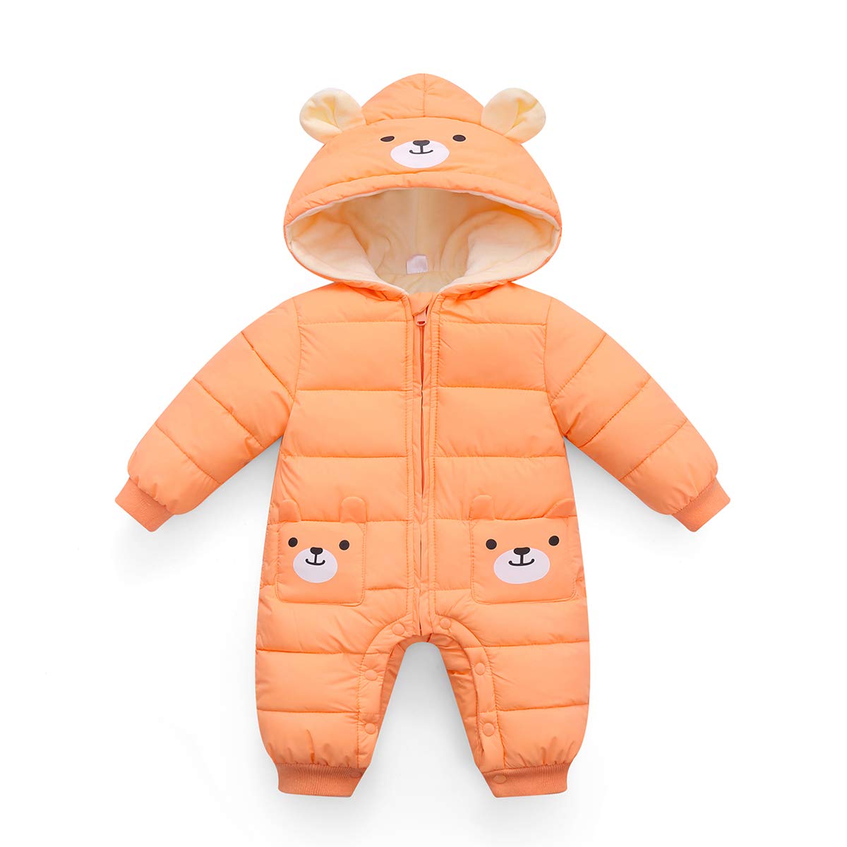Hooded Romper for Baby Boys Girls Winter Snowsuit Warm Coat Long Sleeve Outfits Jumpsuit Gift 0-24 Months