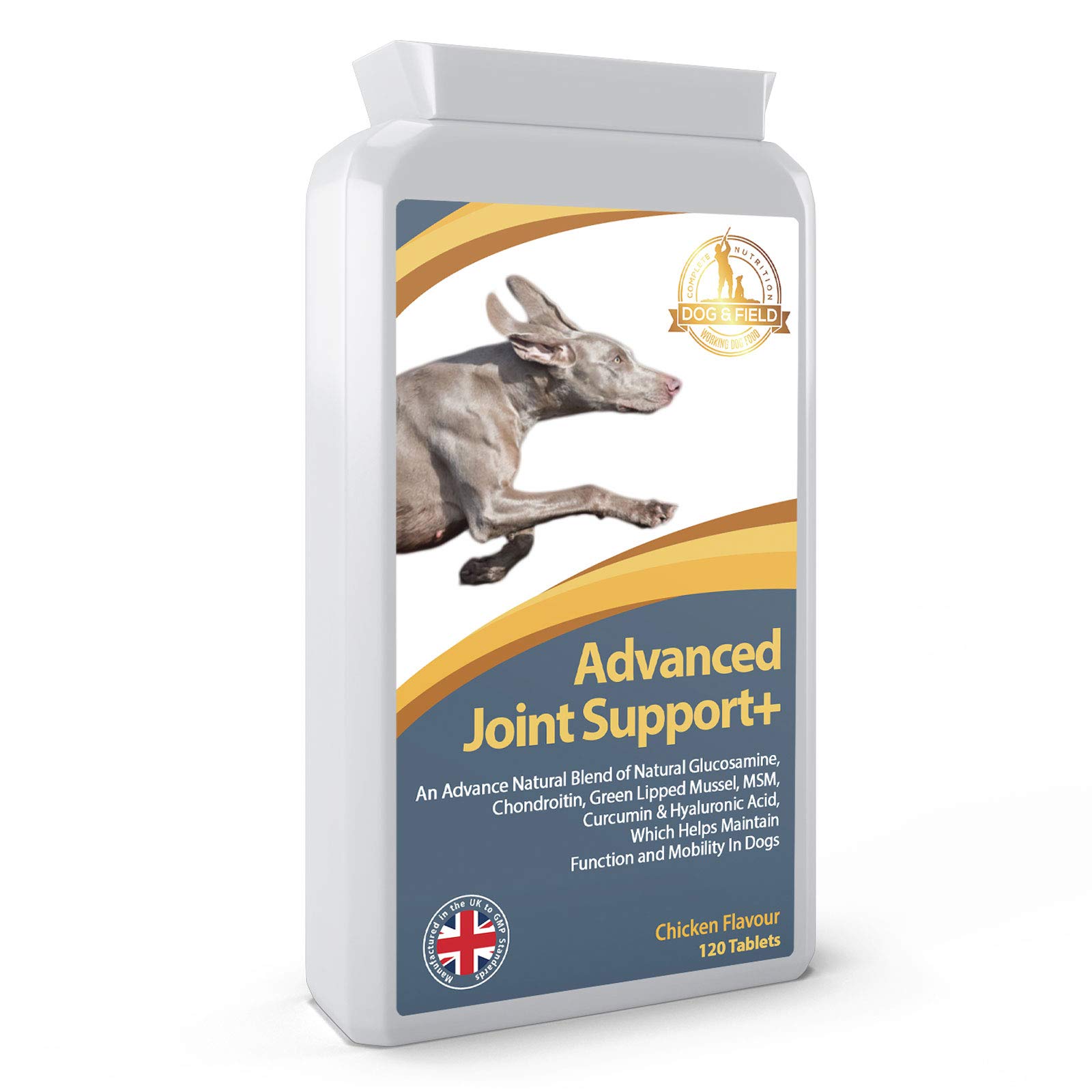 Dog & Field Advanced Joint Care For Dogs and Cats (120 Tablets) - Pain Relief for Dogs. Contains Glucosamine, Chondroitin, MSM. High in Omega-3 & Vitamin C. Supports Joint Structure & Mobility.
