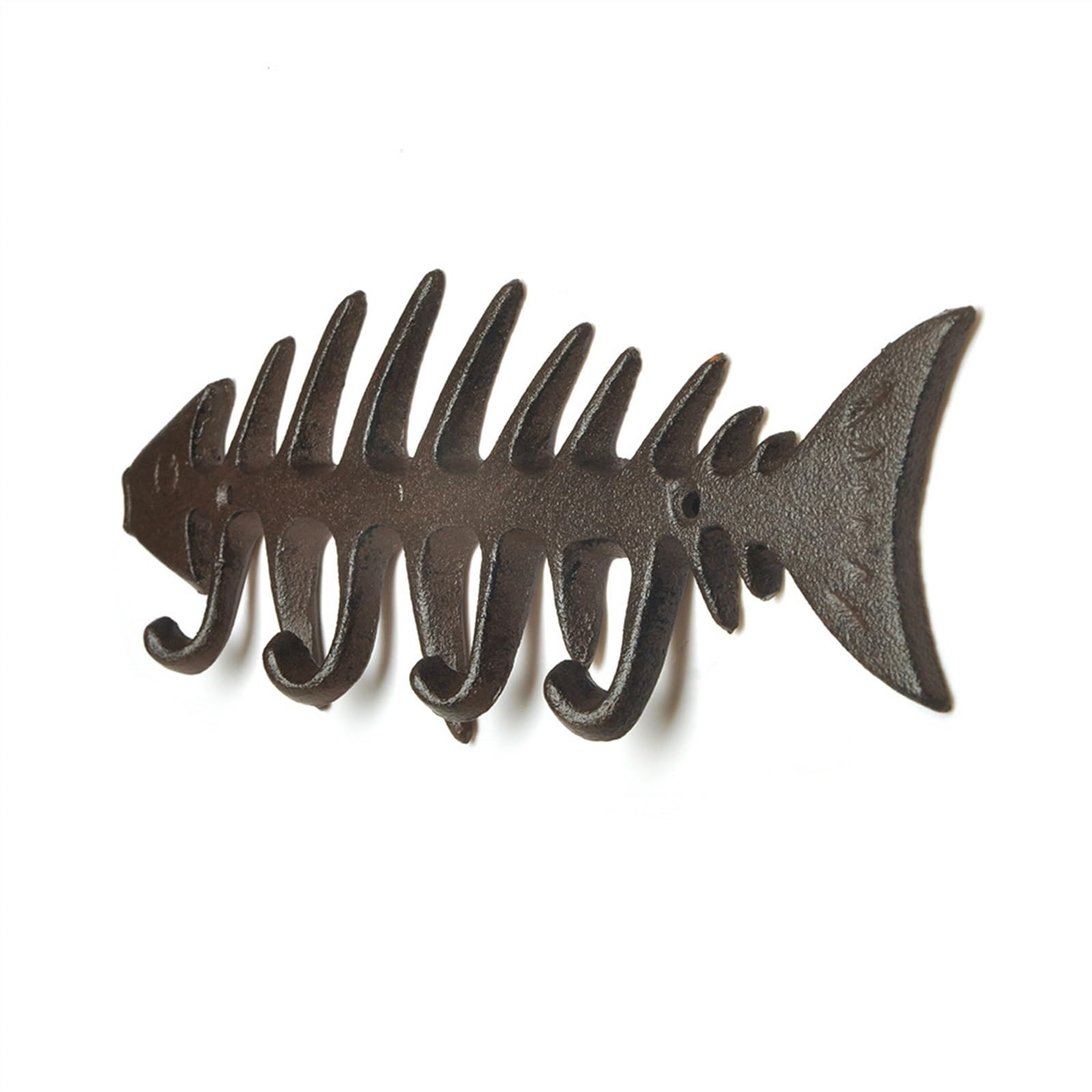 BAMFY Coat Rack Wall Mount Fish Bone Hook Cast Iron Multiple Hooks Metal Coat Hooks Wall Mount Heavy Duty Coat Hanger Towel Rack Entrance Key Hook