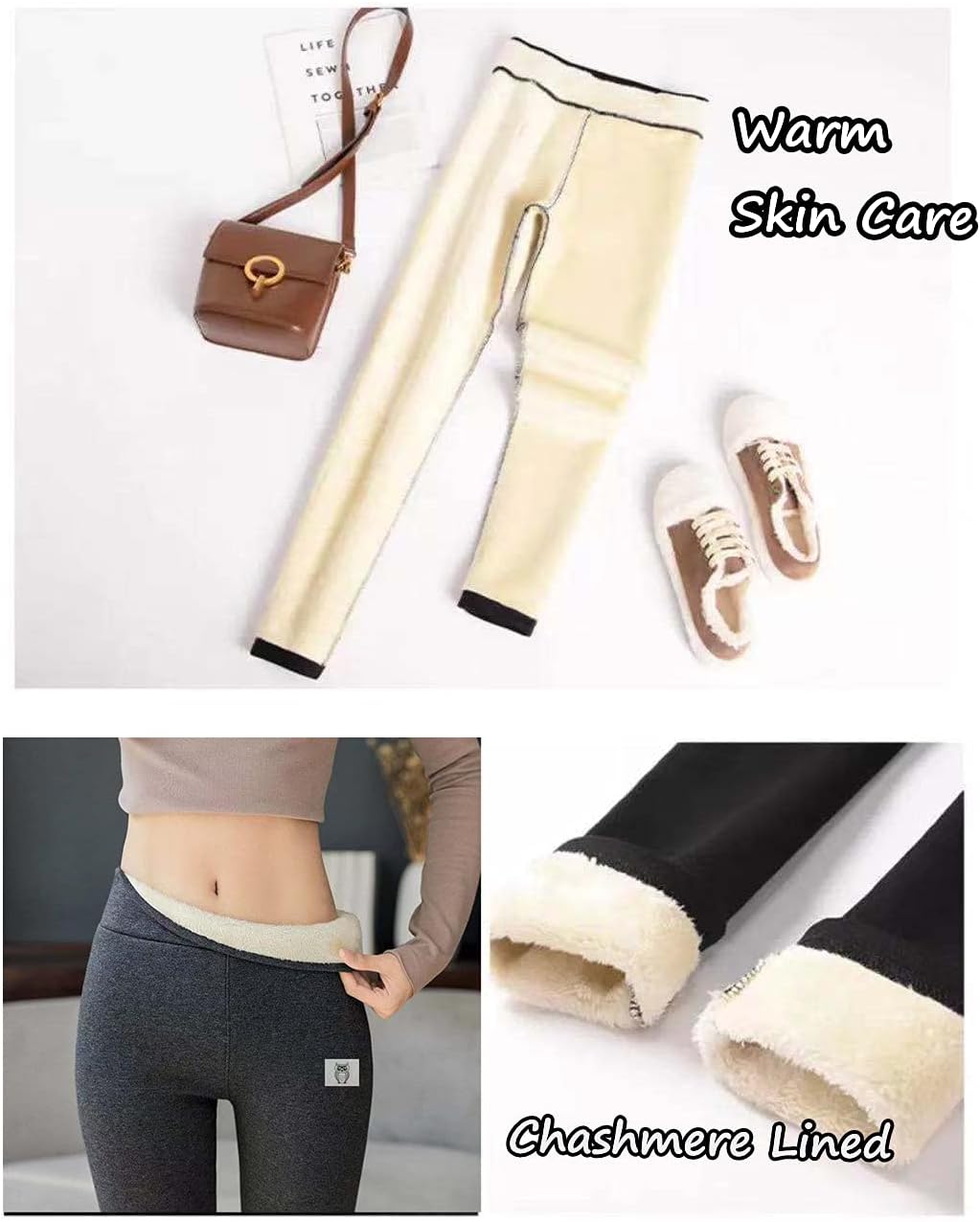 niyokki Cashmere Leggings Sherpa Fleece Women - Image 6