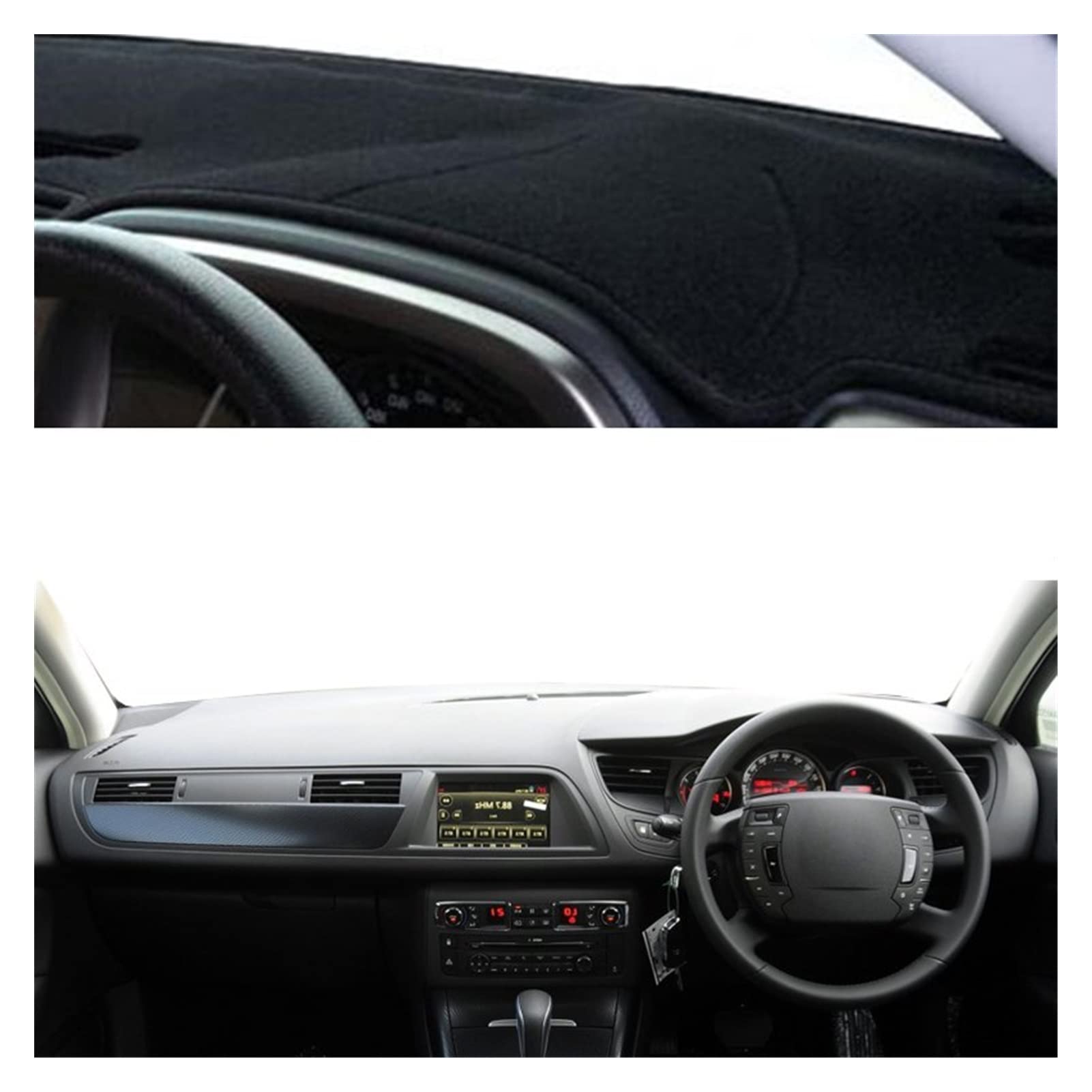 Cubierta del Salpicadero del Coche Para Citroen C5 2008-2016 Protector de la Consola Central Alfombra Dashmat Reducir Sol 2015 2014 2013 2012 Coche Interior del Salpicadero Cubierta ( Color : Black RH