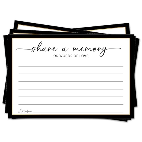 Black Border Share a Memory Cards for Celebration of Life,
