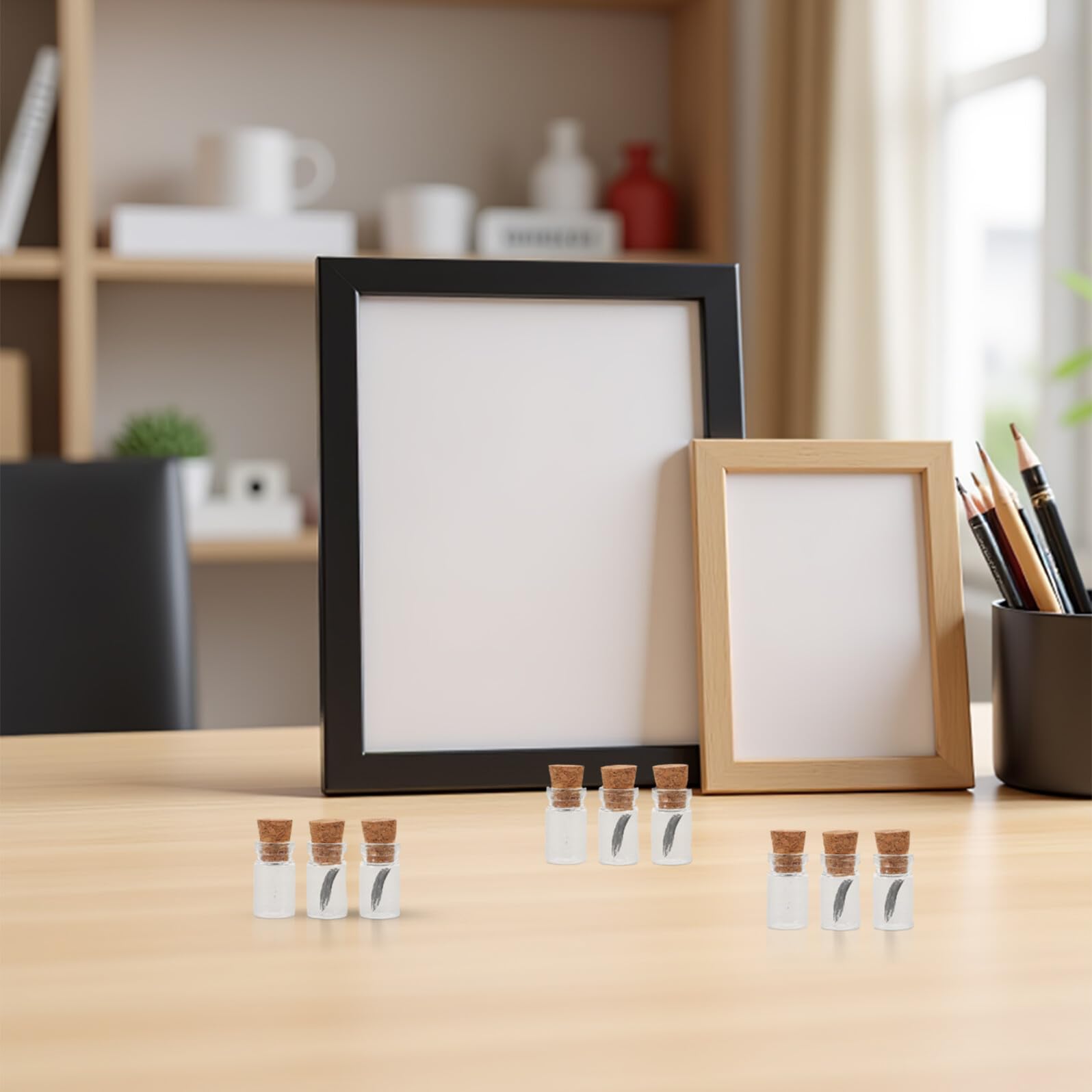 Mini Bottiglie di Vetro con Tappo in Sughero Legno 100 Pezzi da 1ml, Compatte e Portatili per Bomboniere, Fai da Te, Matrimoni e Decorazioni Natalizie