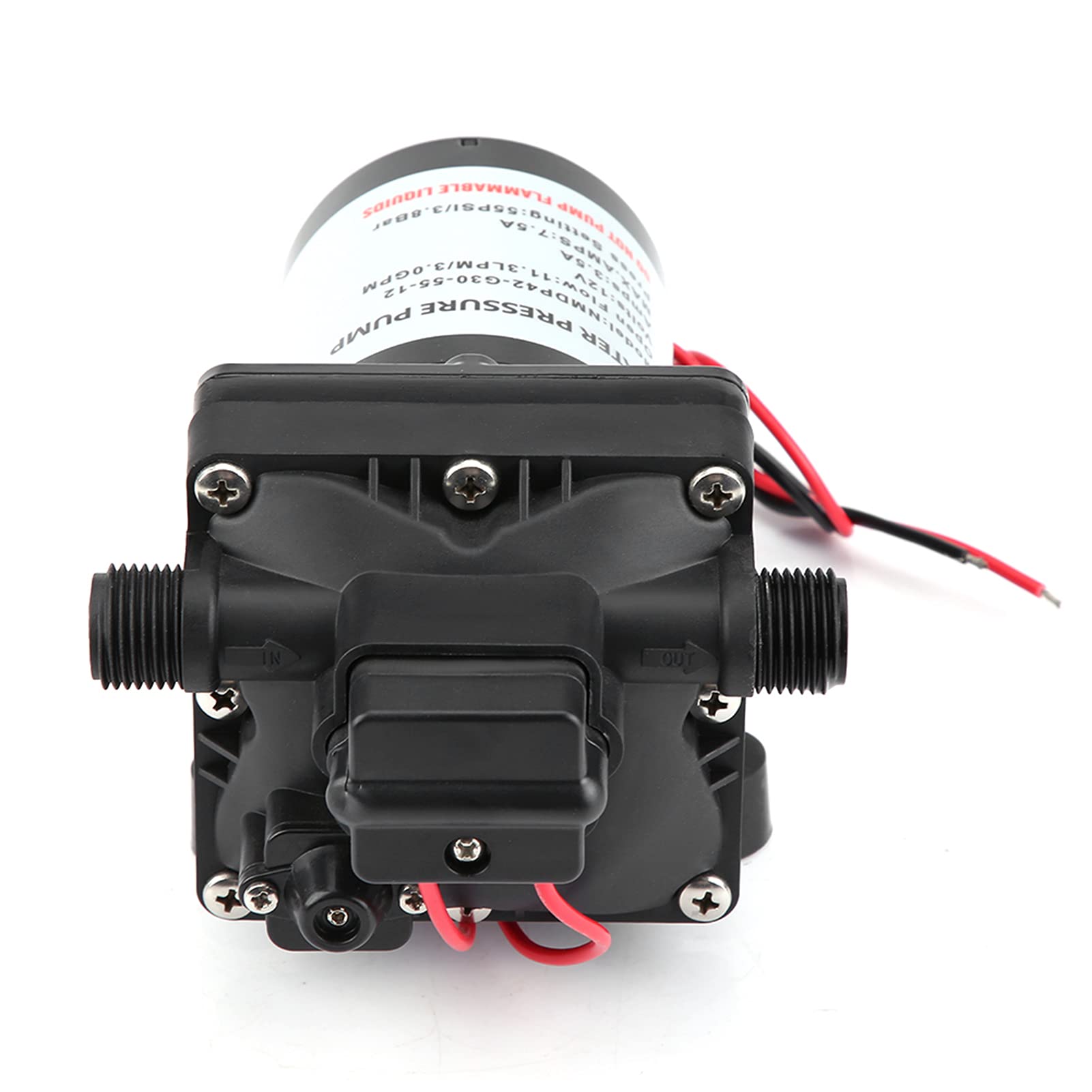 Pompa dell'acqua 12 V con pressostato,4008101E65 Membrana di ricambio per pompa dell'acqua per camper 55 Psi 3 galloni al minuto 7,5 A 12 V Pompa dell'acqua