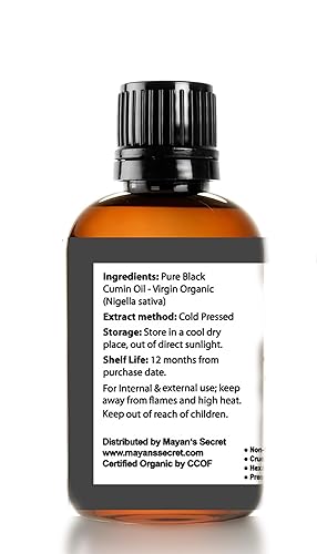 Miniatura 2 de Mayan's Secret - Aceite de semilla de comino negro prensado en frío de 4 onzas orgánico certificado por USDA -Nigella Sativa prensado en frío,