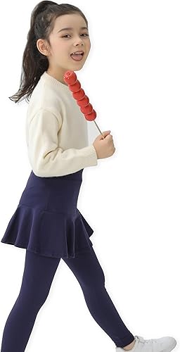 Miniatura 4 de Leggings de moda para niñas con falda, paquete de 2 pantalones de falda de algodón con volantes para niñas de 3 a 8 años